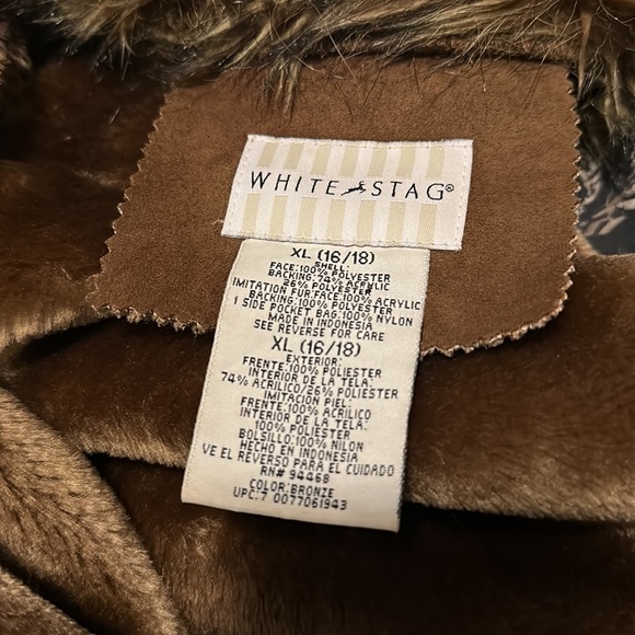 Vintage brown suede fur jacket white stag - Picture 2 of 2